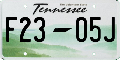 TN license plate F2305J