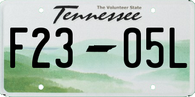 TN license plate F2305L