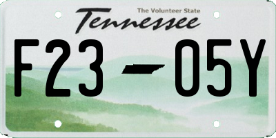TN license plate F2305Y