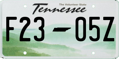 TN license plate F2305Z
