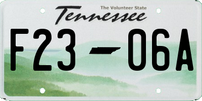 TN license plate F2306A