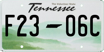 TN license plate F2306C