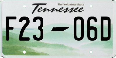 TN license plate F2306D