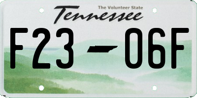 TN license plate F2306F