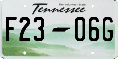 TN license plate F2306G