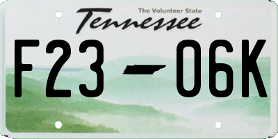 TN license plate F2306K