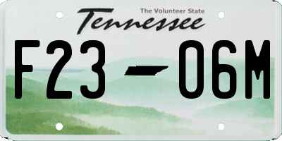 TN license plate F2306M