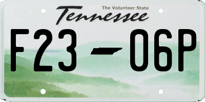 TN license plate F2306P