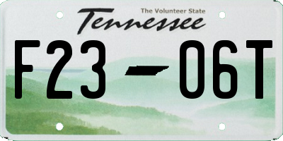 TN license plate F2306T