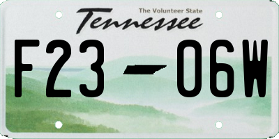 TN license plate F2306W