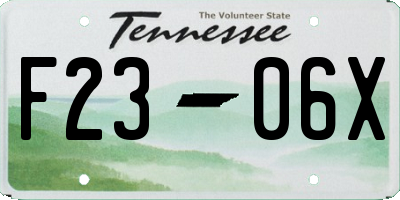 TN license plate F2306X