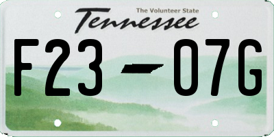 TN license plate F2307G