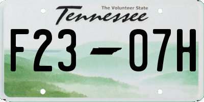 TN license plate F2307H