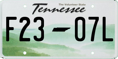 TN license plate F2307L
