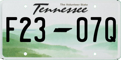 TN license plate F2307Q