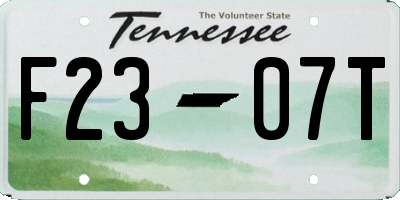 TN license plate F2307T