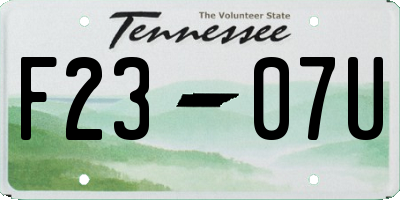 TN license plate F2307U