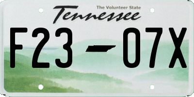 TN license plate F2307X