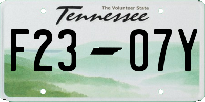 TN license plate F2307Y