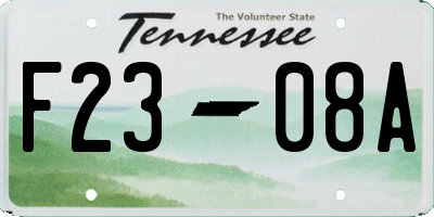 TN license plate F2308A