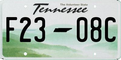TN license plate F2308C