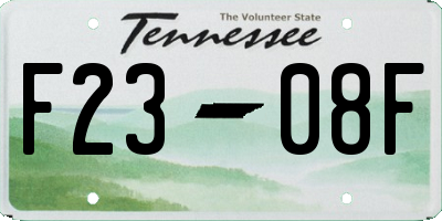 TN license plate F2308F