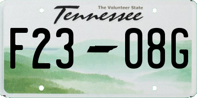 TN license plate F2308G