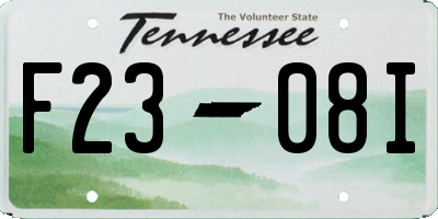TN license plate F2308I