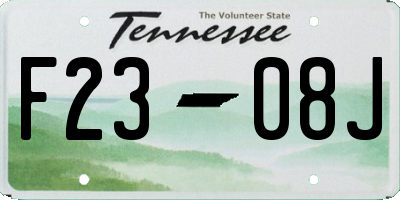 TN license plate F2308J