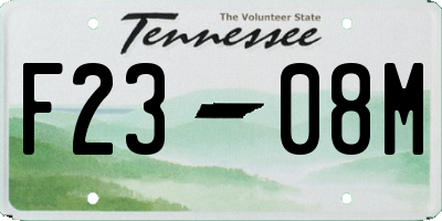 TN license plate F2308M