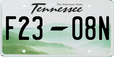 TN license plate F2308N