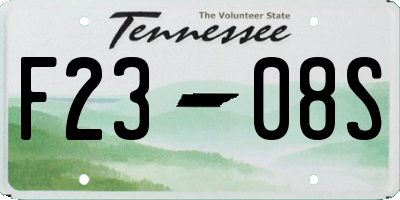 TN license plate F2308S