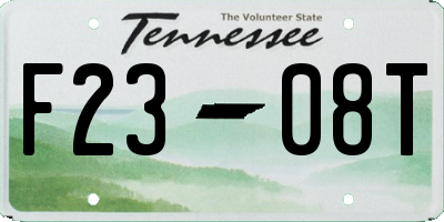TN license plate F2308T