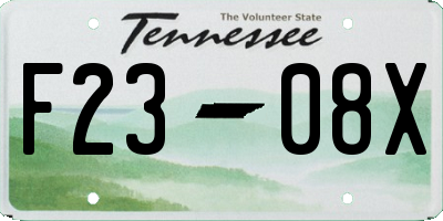 TN license plate F2308X