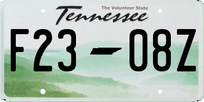 TN license plate F2308Z