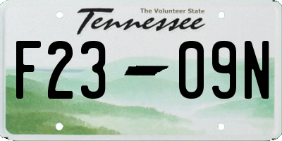 TN license plate F2309N