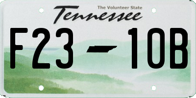 TN license plate F2310B