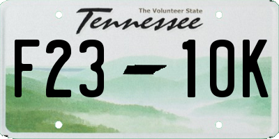 TN license plate F2310K
