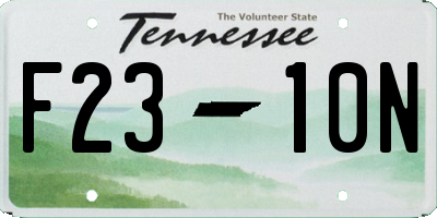 TN license plate F2310N