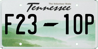 TN license plate F2310P