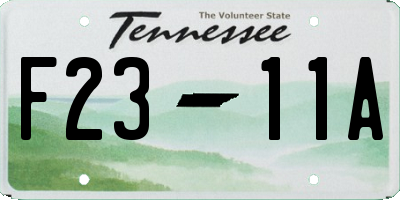TN license plate F2311A
