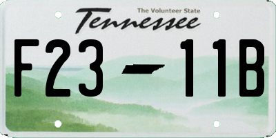 TN license plate F2311B