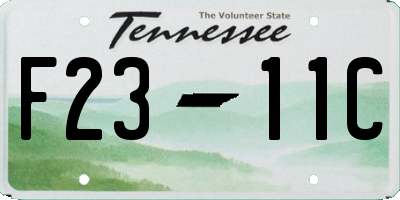 TN license plate F2311C