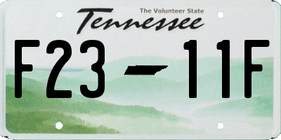 TN license plate F2311F