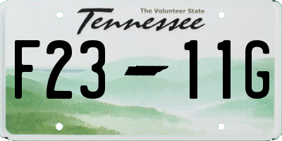 TN license plate F2311G