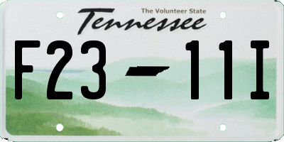 TN license plate F2311I