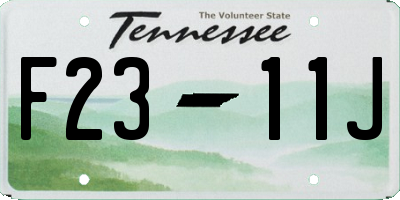 TN license plate F2311J