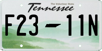 TN license plate F2311N