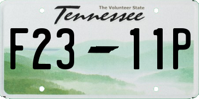 TN license plate F2311P