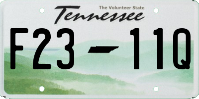 TN license plate F2311Q